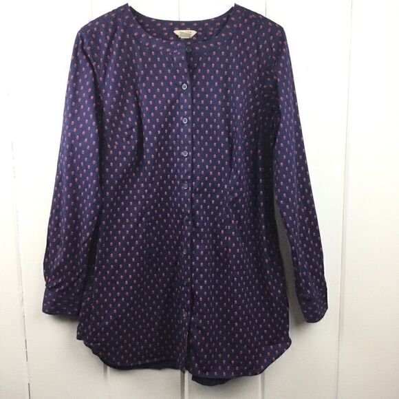 Duluth Trading Co. Navy Button Down, Pineapples S - Picture 1 of 12